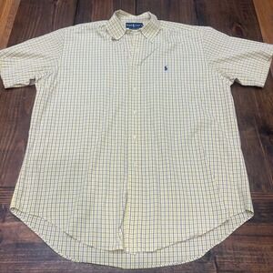 Polo Ralph Lauren Men Classic Fit Short Sleeve Plaid Button Down Shirt Size L